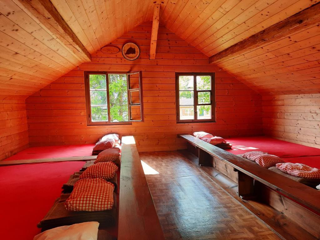 Postel nebo postele na pokoji v ubytování Berggasthaus Obbort