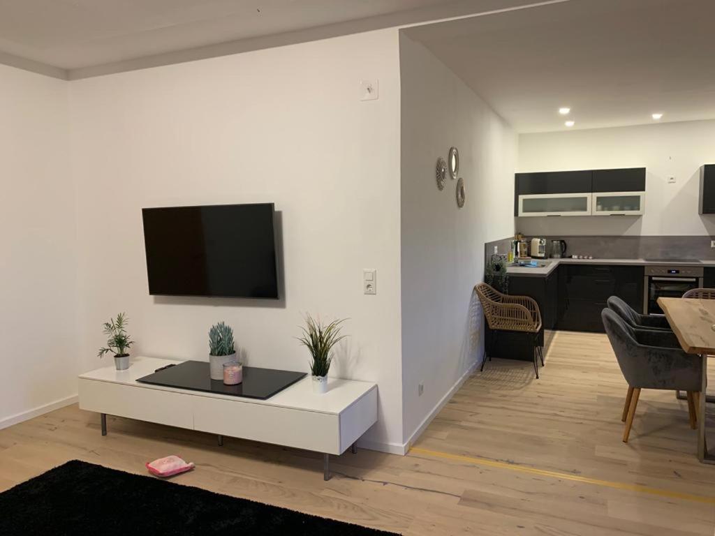 Kuchyň nebo kuchyňský kout v ubytování Apartment mit Parkblick