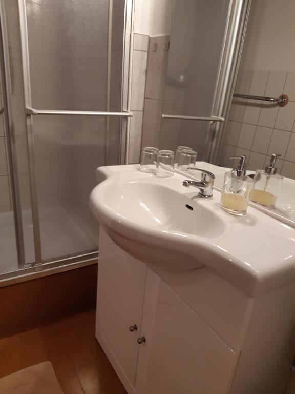 Koupelna v ubytování Ferienwohnung Weiß