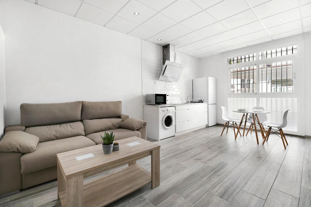 Svetainės erdvė apgyvendinimo įstaigoje Apartamento Venus 3