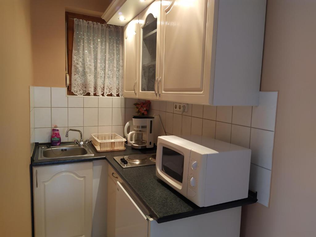 A kitchen or kitchenette at Ildiko Appertements