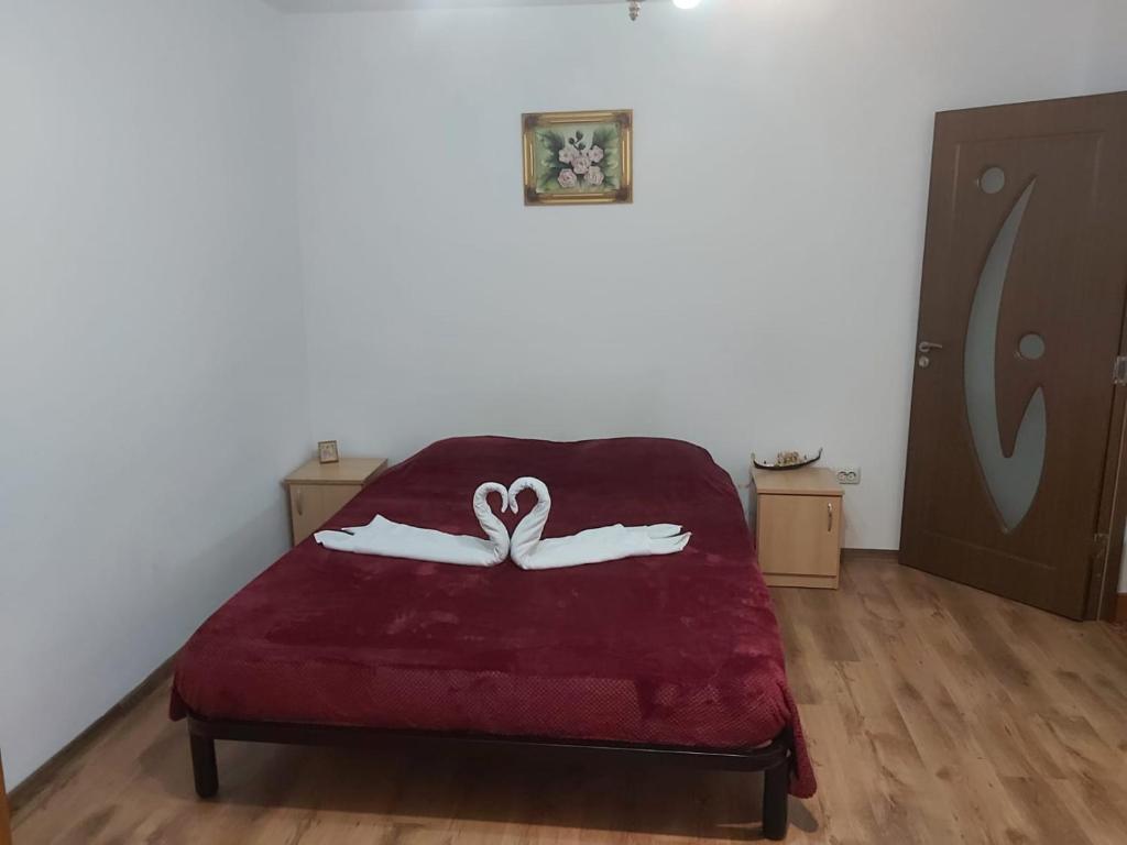 Voodi või voodid majutusasutuse Apartament Nemira toas