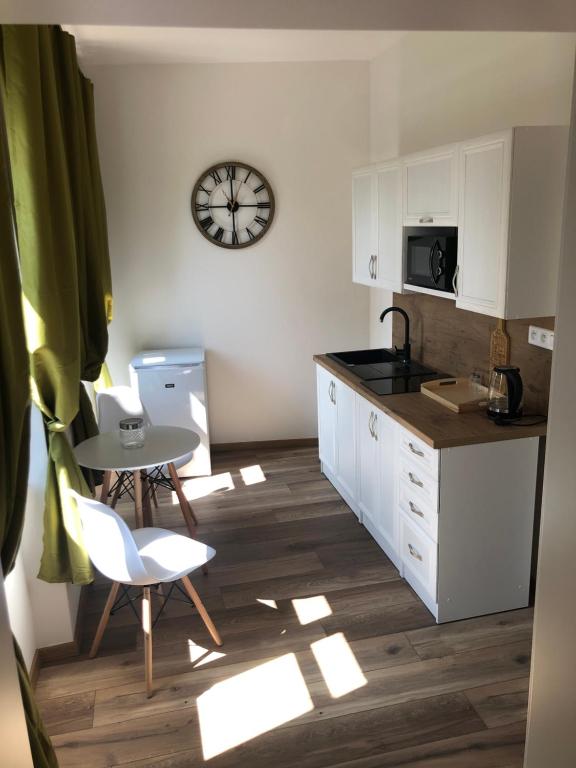 Kuchyň nebo kuchyňský kout v ubytování Egrensis Apartments