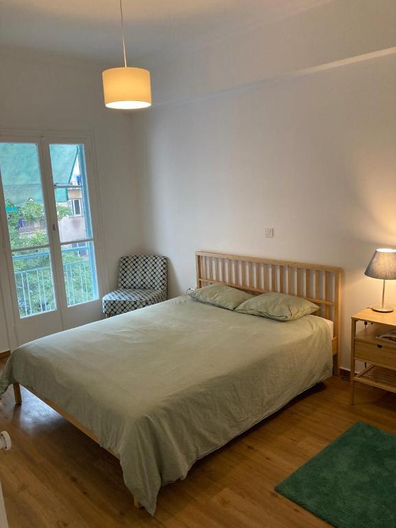 Posteľ alebo postele v izbe v ubytovaní Great Apartment with Terrace in Central Athens