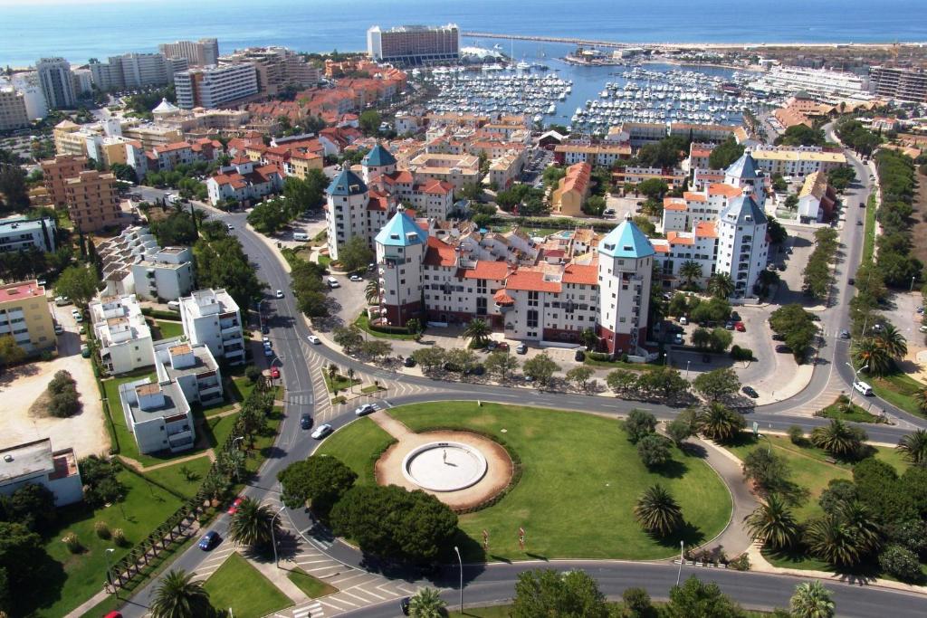 an aerial view of a city with a park at Algardia Marina Parque by Garvetur in Vilamoura