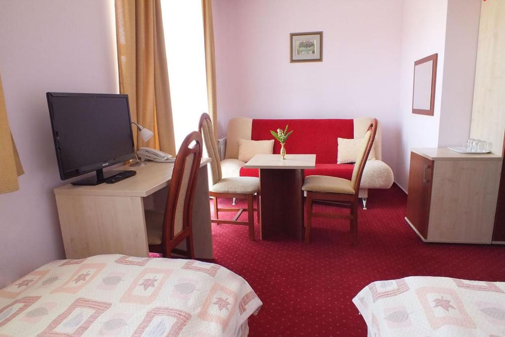 Telewizja i/lub zestaw kina domowego w obiekcie Hotel Aleksander