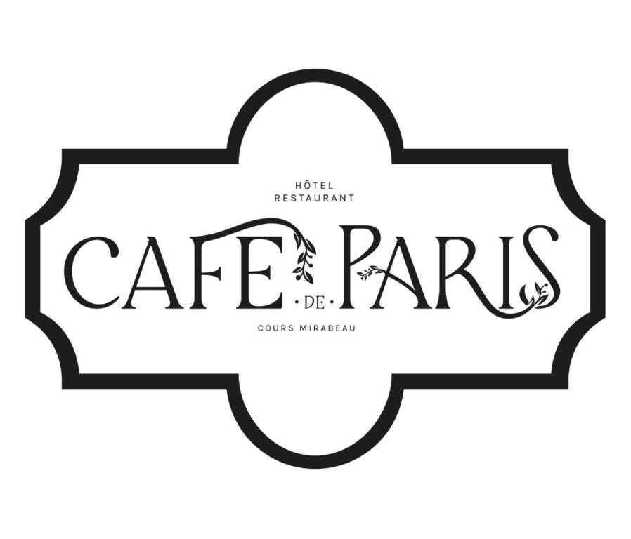 a logo for a cafe and paris nightclub at Café de Paris in Aix-en-Provence