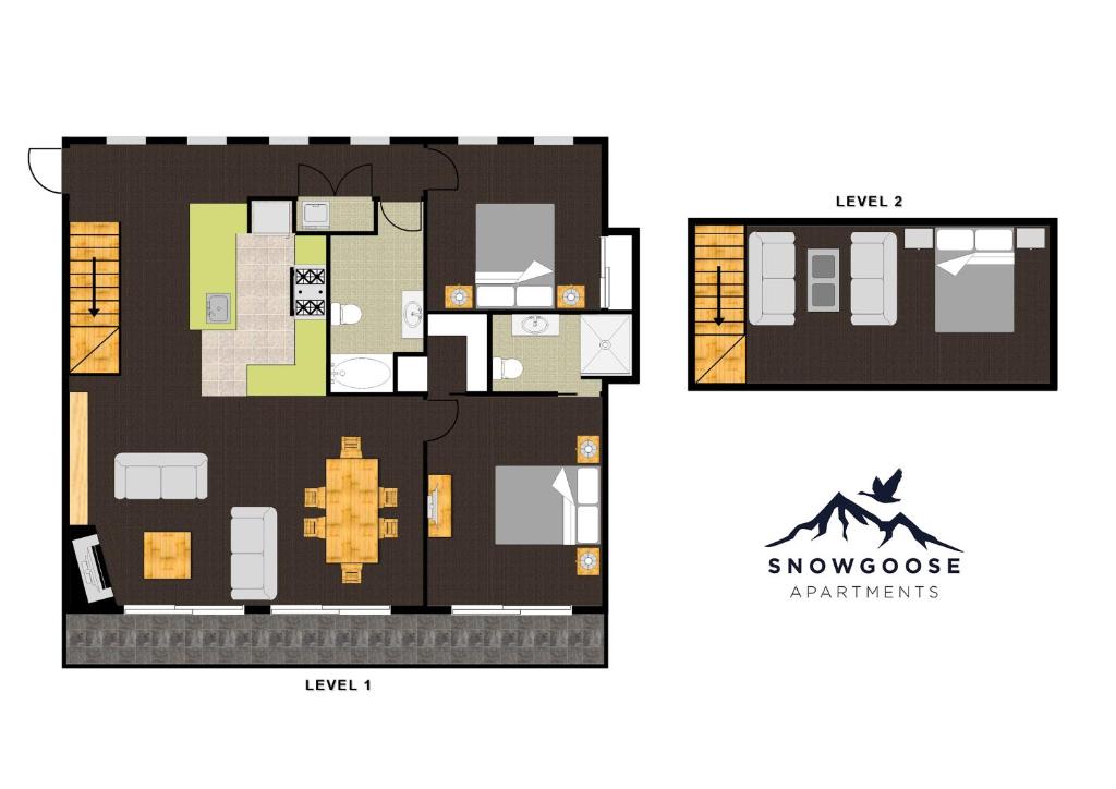 Půdorys ubytování Snowgoose Apartments
