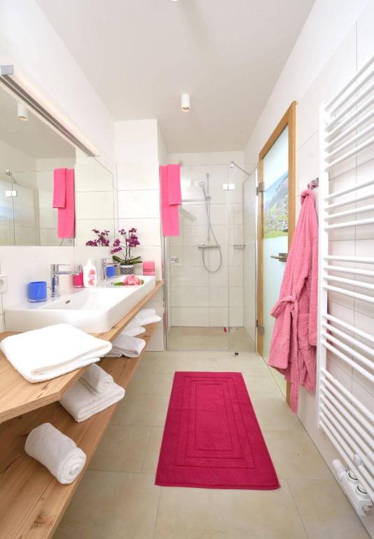 Koupelna v ubytování Appartements Kolb