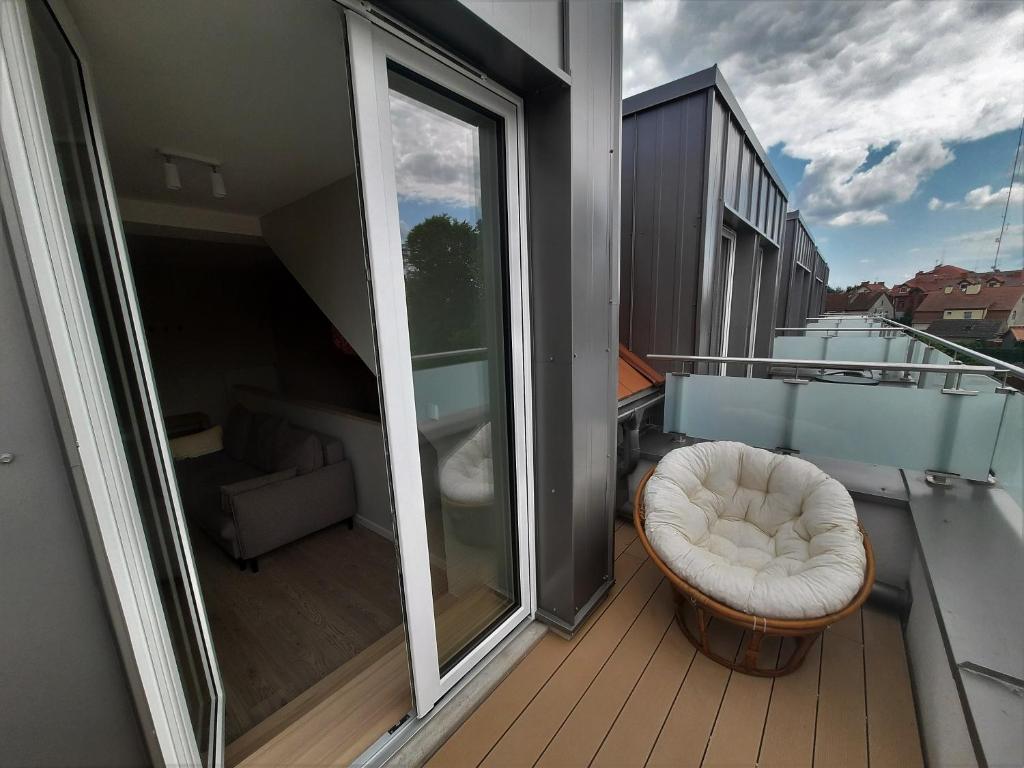 Balkon lub taras w obiekcie PLUSK Apartments Mrągowo