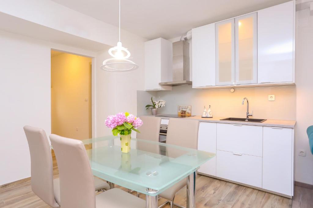 Kuchyňa alebo kuchynka v ubytovaní Apartment Dvor