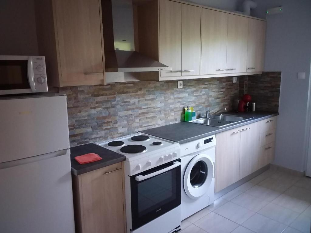 Kuchnia lub aneks kuchenny w obiekcie THALASSA ALMYROS APARTMENTS