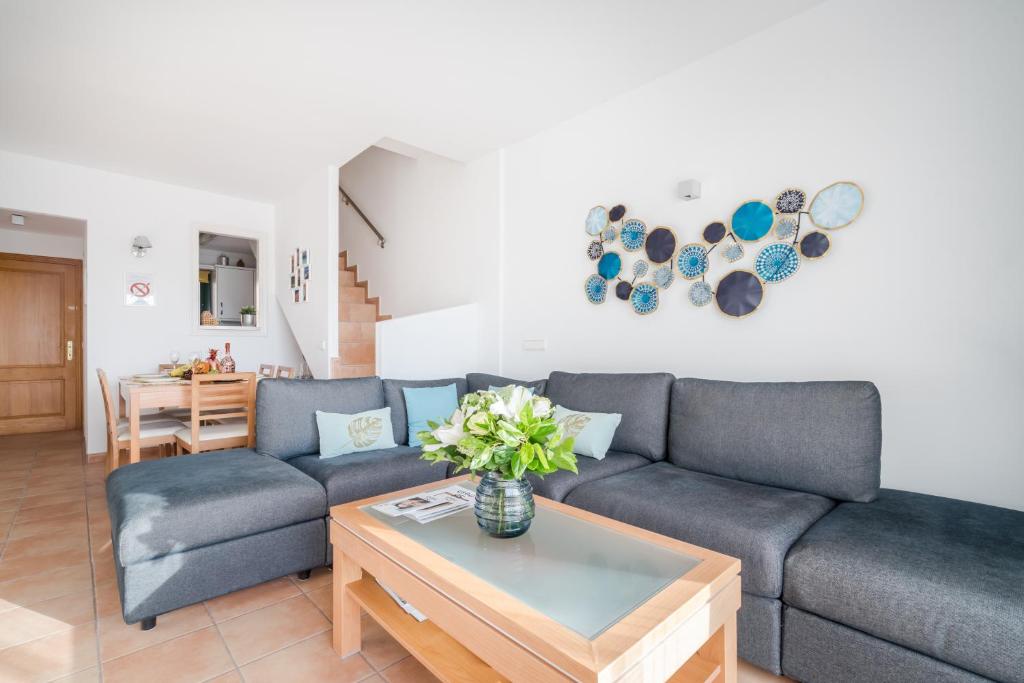 Zona de estar de Can Blau Formentera Apartamento