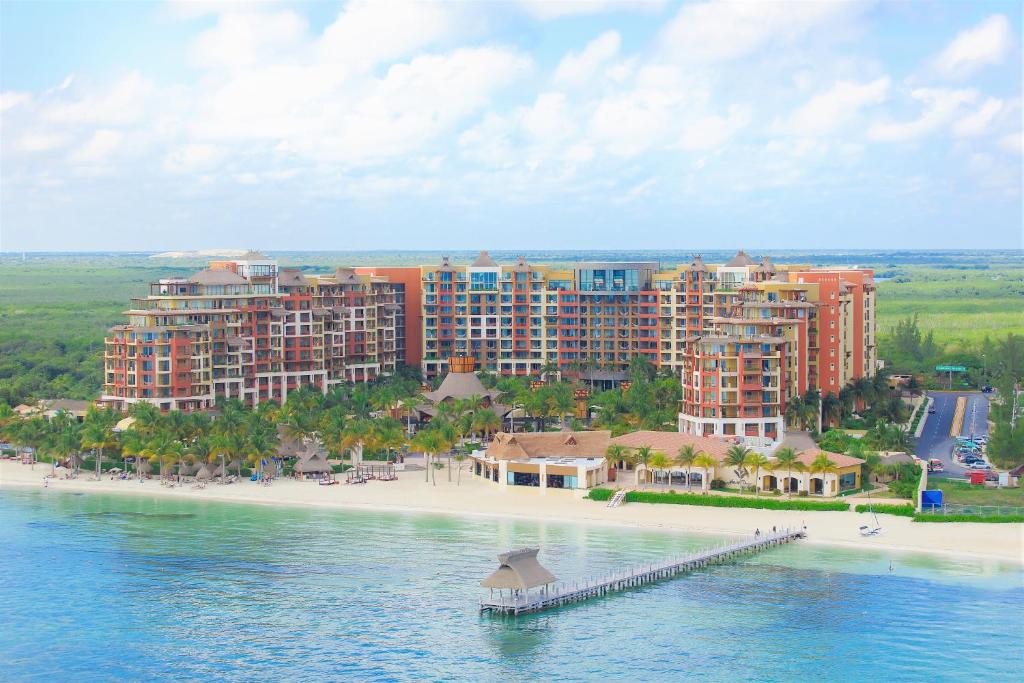 an aerial view of a resort on a beach at Villa del Palmar Cancun Luxury Beach Resort & Spa in Cancún