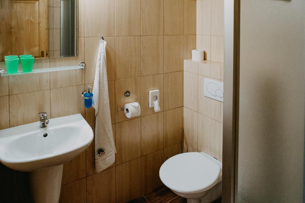 Koupelna v ubytování Penzion Sindlovec
