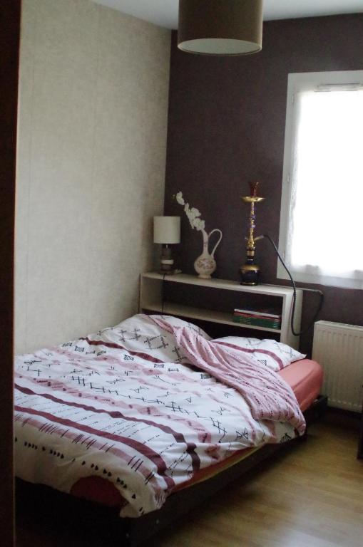 une chambre avec un lit et une fenêtre dans l'établissement Chambre chez l'habitant, à Valence