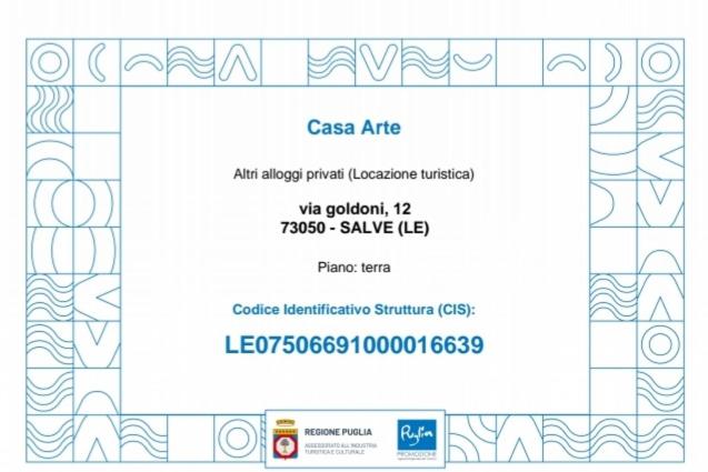 Certifikát, hodnocení, plakát nebo jiný dokument vystavený v ubytování CASA ARTE