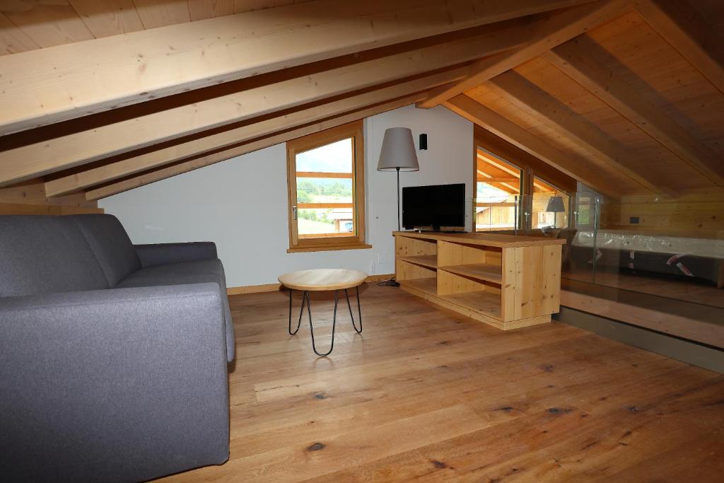 TV a/nebo společenská místnost v ubytování Agriturismo Maso Schneider