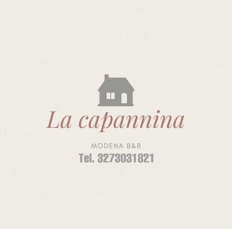 un logo pour une taverne avec une maison au milieu dans l'établissement La capannina, à Modène