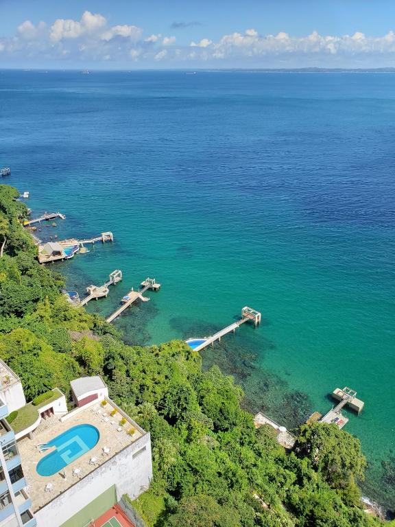 an aerial view of a body of water at Sol Vitória Marina - Mahi Mahi - Corredor da Vitória in Salvador