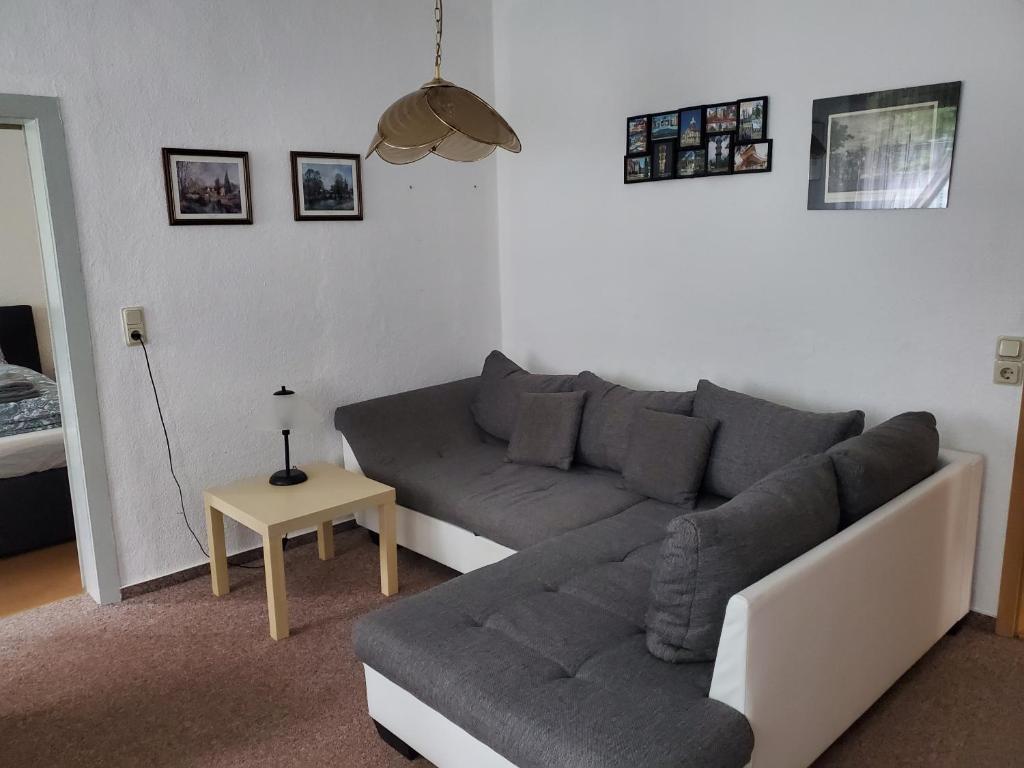 Ferienwohnung am Rosengarten tesisinde bir oturma alanı