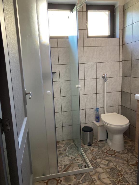 Kúpeľňa v ubytovaní Zöldike Vendégház