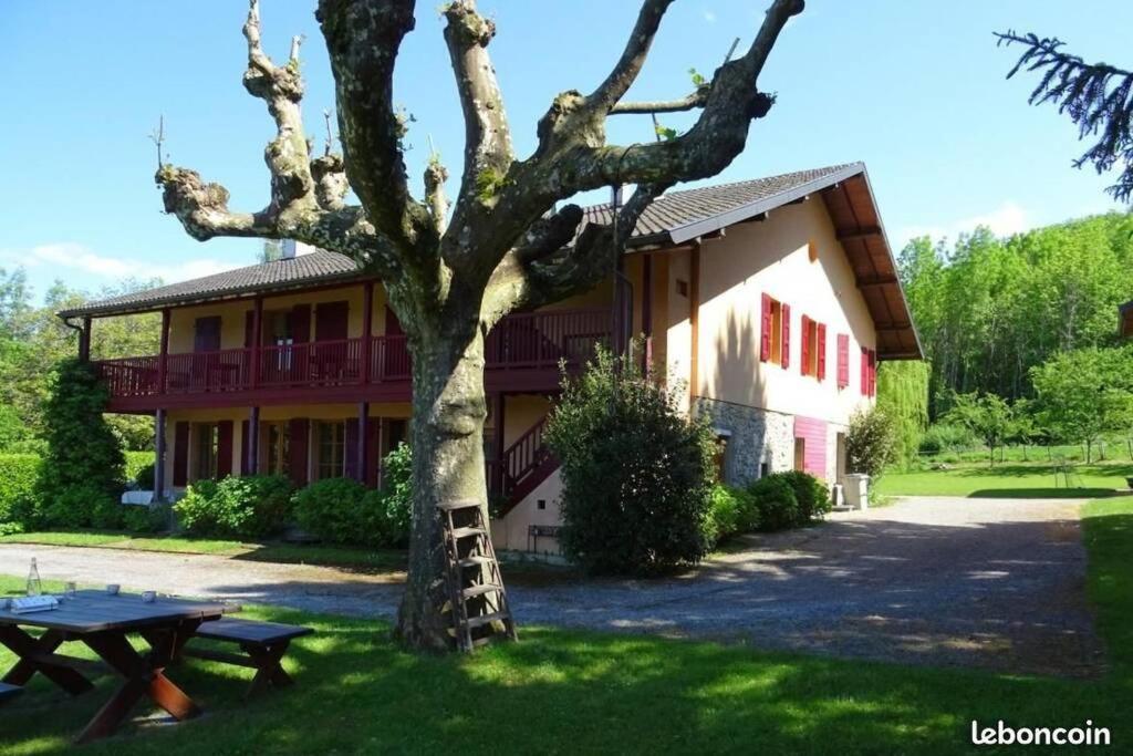 um edifício com uma árvore em frente em Gîte Les Vernes du Léman 11 à 13 pers em Maxilly-sur-Léman