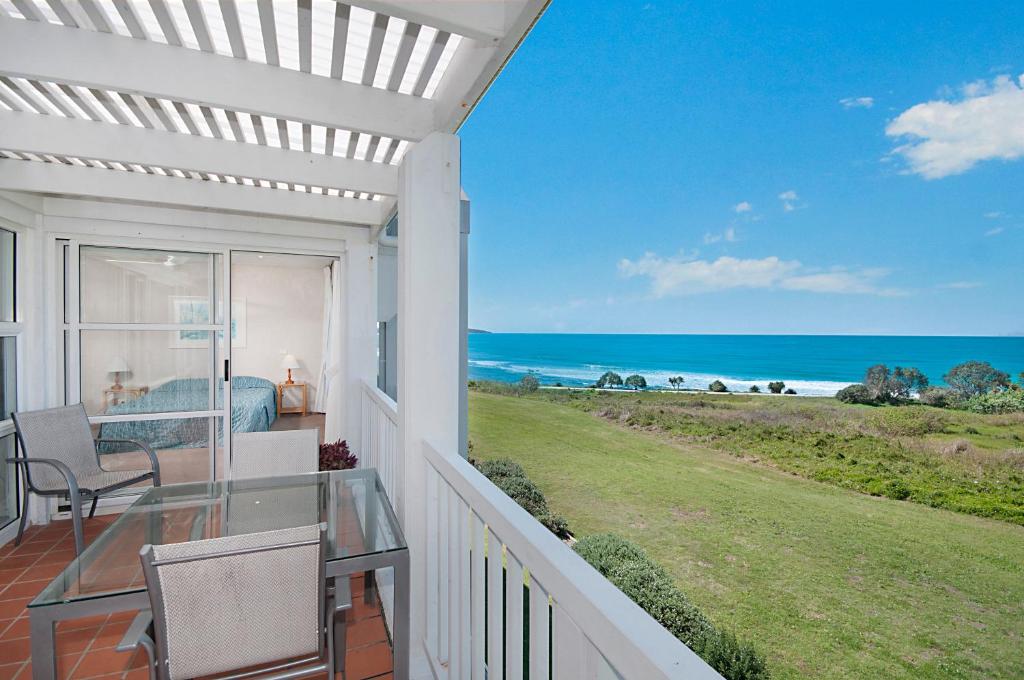 a balcony with a view of the ocean at Quarterdeck 20 in Lennox Head