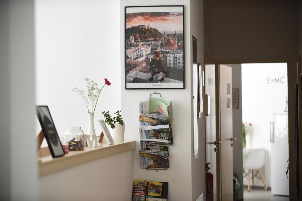 Knihovna v hostelu