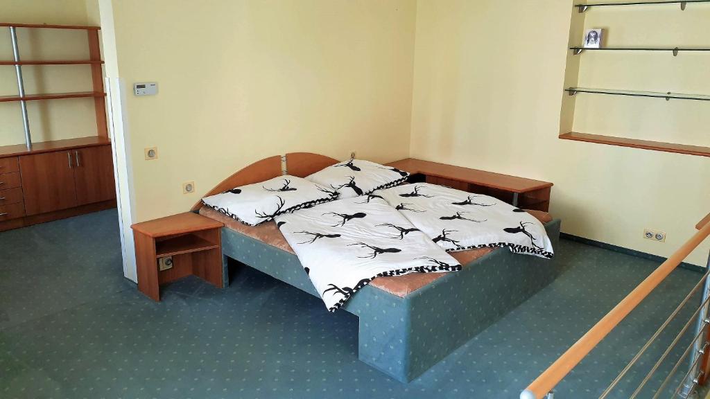 Łóżko lub łóżka w pokoju w obiekcie SPA Apartment Raisova