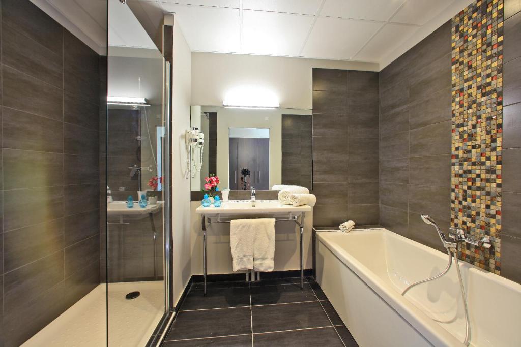 Koupelna v ubytování Hotel Agian
