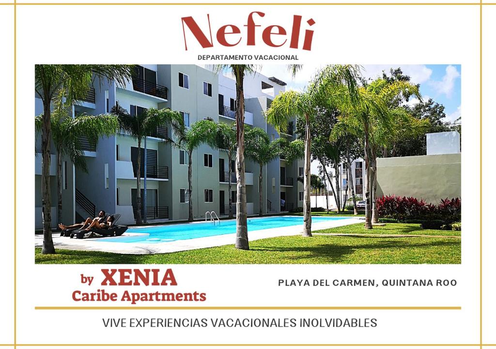 página de una revista con una foto de un edificio en NEFELI departamento by Xenia Caribe en Playa del Carmen