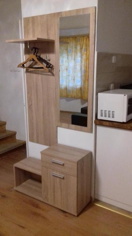 Kuchyň nebo kuchyňský kout v ubytování Tiszafa Apartman