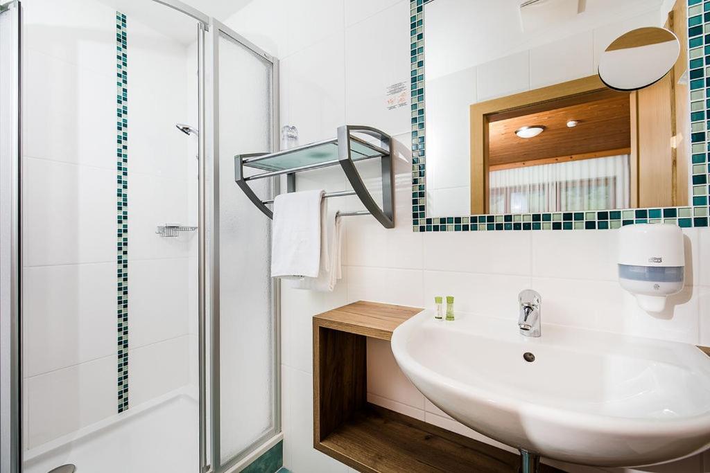 Koupelna v ubytování Hotel Langeck