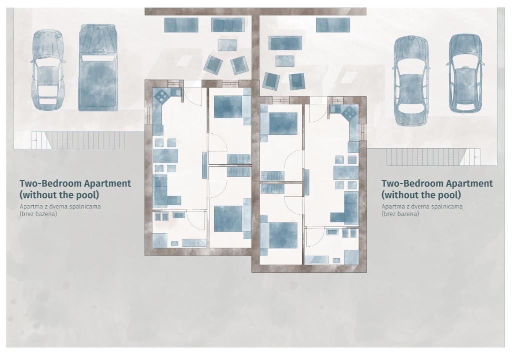 Půdorys ubytování Salinea Apartments