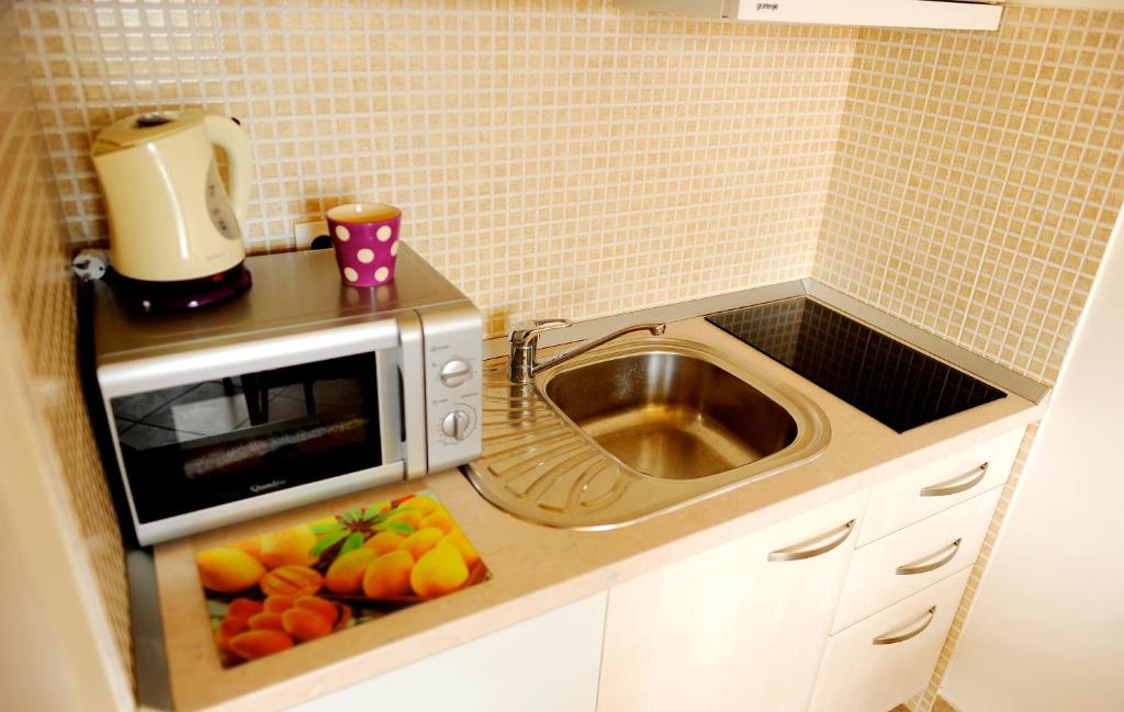 Kuchyň nebo kuchyňský kout v ubytování Apartments&Rooms Jelavić