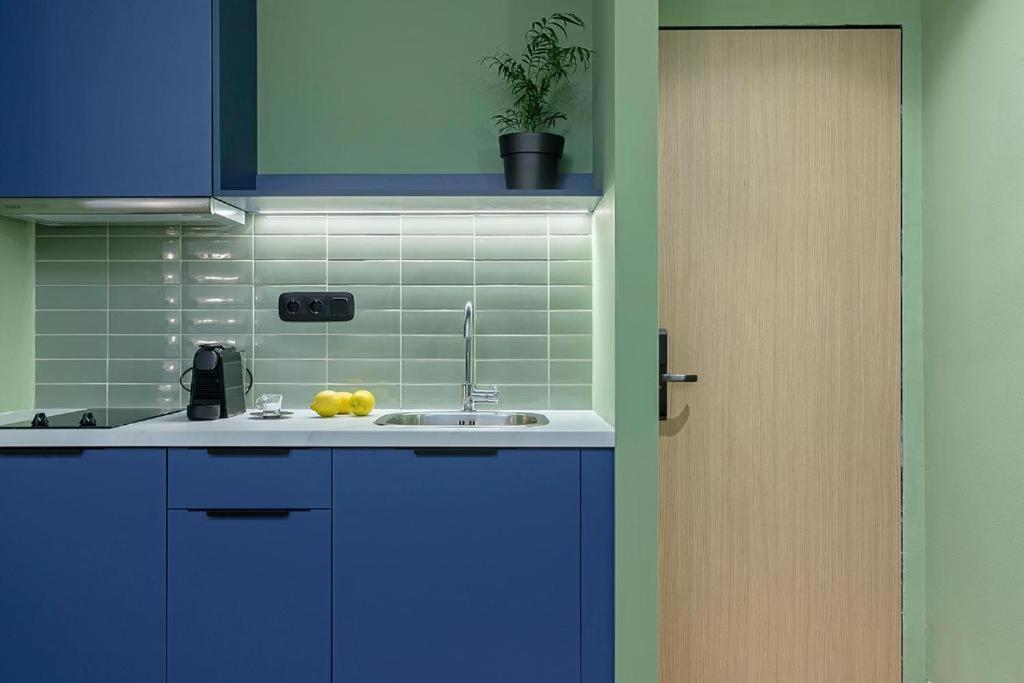 Kuchyň nebo kuchyňský kout v ubytování Acro Urban Suites