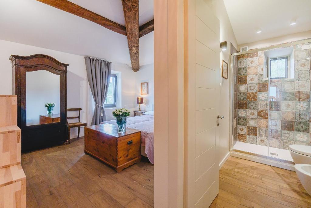 Koupelna v ubytování Agriturismo Le Fonti