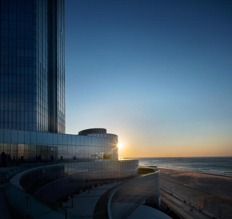 a view from the balcony of a large building at Ocean Casino Resort in Atlantic City