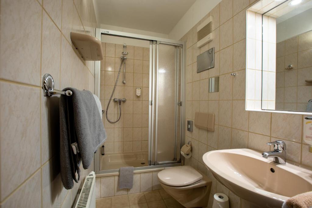 Koupelna v ubytování Hotel Brückenschänke