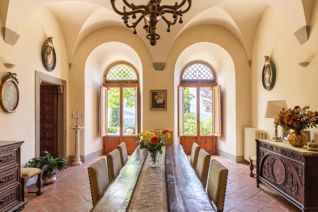 A seating area at Castello di Volognano