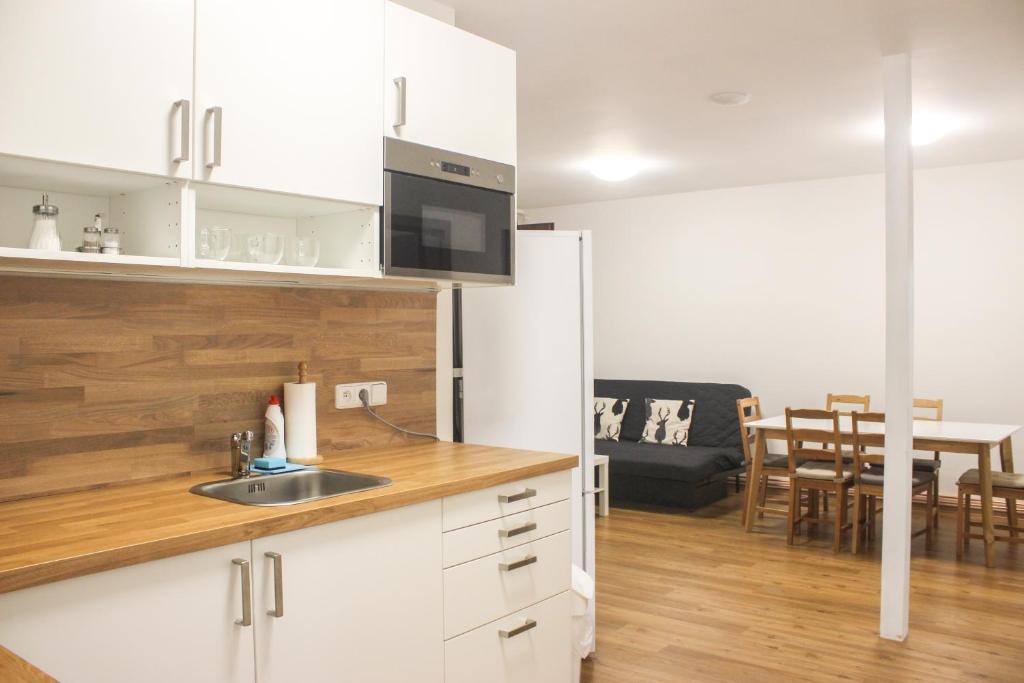 Kuchyň nebo kuchyňský kout v ubytování Apartmán Svoboda nad Úpou