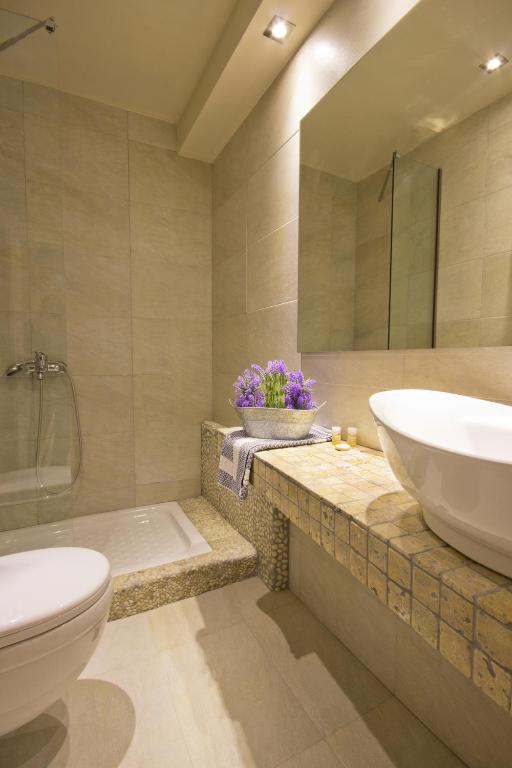 Koupelna v ubytování Hotel Galini