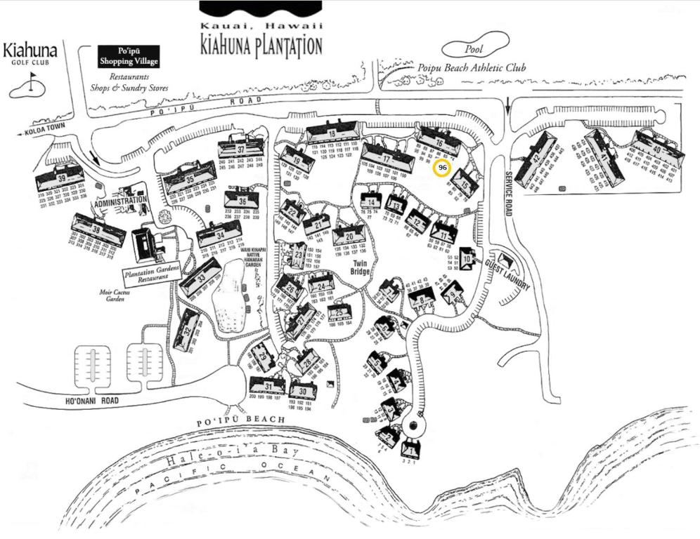 Půdorys ubytování Kiahuna Plantation 96, Poipu Beach, Club Membership, Part Ocean View, Kids Toys