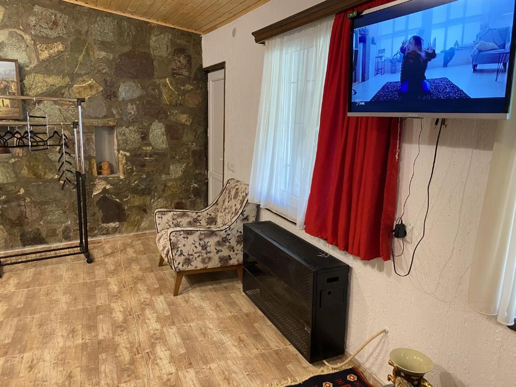 TV a/nebo společenská místnost v ubytování Four seasons in Ananuri