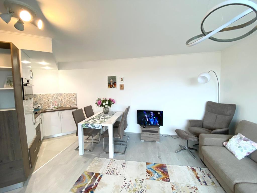 Kuchyňa alebo kuchynka v ubytovaní Panorama view apartment in city center