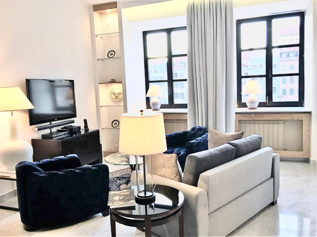 Posezení v ubytování MONDRIAN Luxury Suites & Apartments Market Square IV