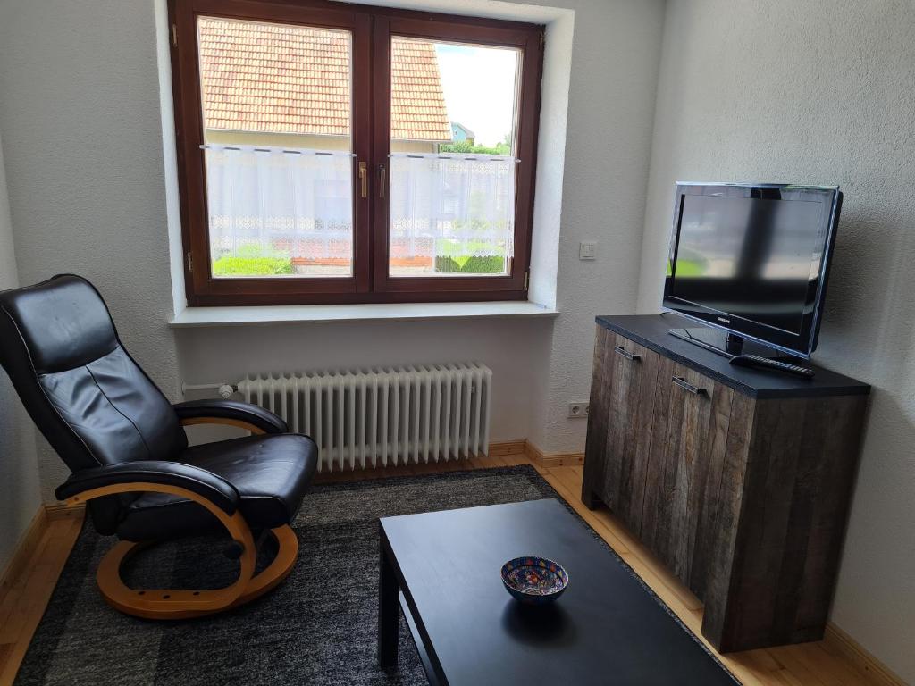TV a/nebo společenská místnost v ubytování Haus an der Leukquelle