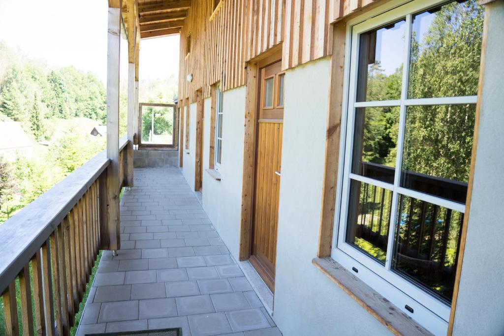 Balkón nebo terasa v ubytování "Ottendorfer Hütte" - Bergwirtschaft
