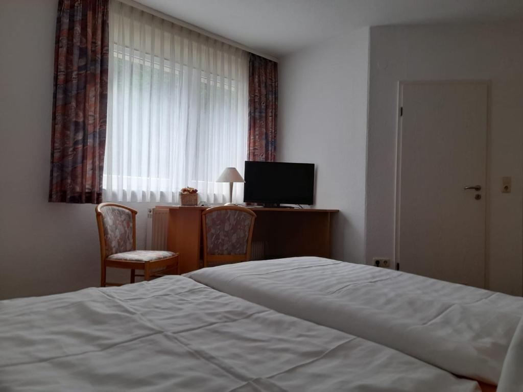 TV a/nebo společenská místnost v ubytování Pension Landhaus Machold